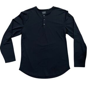Cuts Clothing Black Long Sleeve Henley